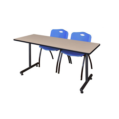 Kobe T-Base Training Seminar Table, 2 M Stack Chairs