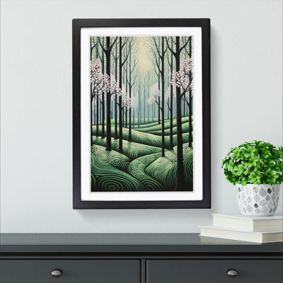 Spring Forest Op Art - Framed Print
