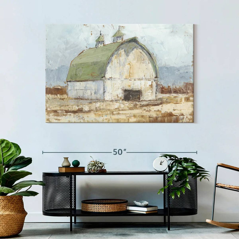 Lilie Whitewashed Barn II, 32" H x 48" W