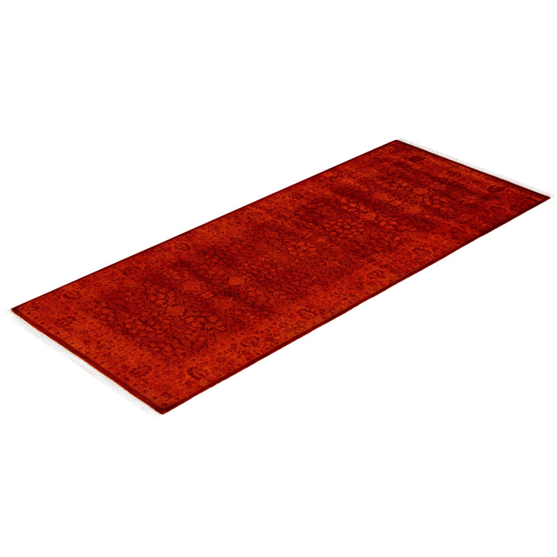 Huckstep One-of-a-Kind 3' 0" X 7' 6" Runner Wool Area Rug Orange