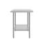 Table de travail commerciale en acier inoxydable avec plateau et dessous en poly