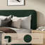 Structure de lit plateforme tapissier avec tête de lit Boucle, style moderne, coins arrondis doux, aucun sommier requis-2120736430-2123586220