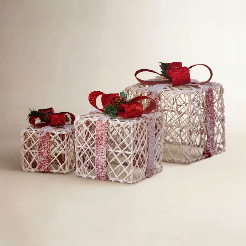 Ensemble de 3 boîtes-cadeaux lumineuses