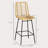 HOMCOM Rattan Bar Stools Set Of 4, 26" Counter Height Barstools, Boho Kitchen Island Stools With Breathable Wicker Seat And Back, Yellow