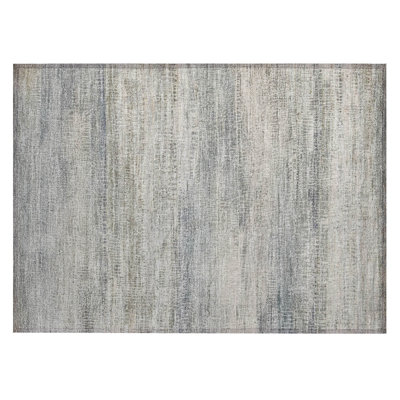 Machine Washable Indoor/Outdoor Xhevrie Linen Rug