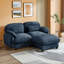 Canapé modulable 2 places en chenille avec pouf amovible-134768875