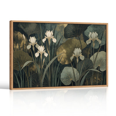 Iris Leaves Canvas Wall Art Oil Painting Print Set Of 1