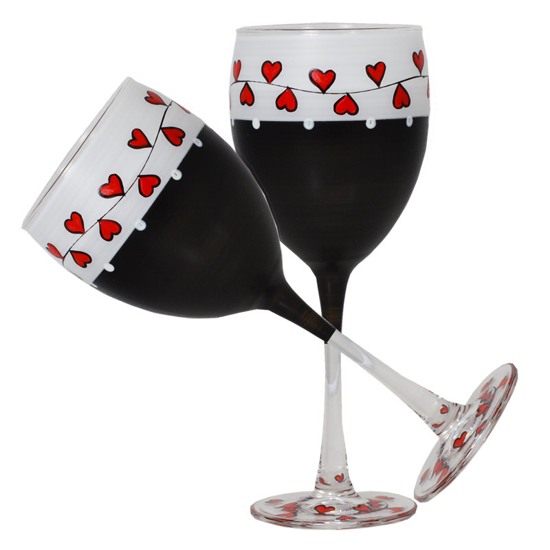 Verre à vin 11 oz. blanc Hearts & Vines