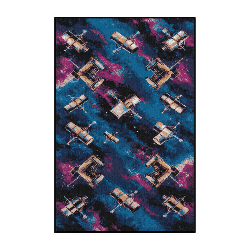 Machine Washable Space Gray Area Rug