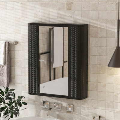 Armoire de salle de bain murale polyvalente avec tablettes intérieures et style moderne