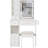 29.2" Desktop Dressing Table And Cushioned Stool, 2 Ac+2 Charging Ports, Hair Dryer Stand, Large Touch - Operated Sliding Led Mirror With Three Color Selection Brightness Tuning, Ideal For Little