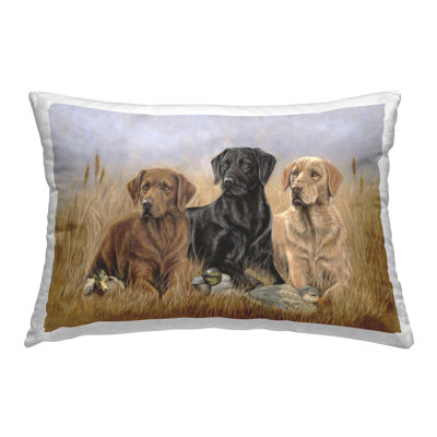 Dog Trio & Ducks Decorative Printed Throw Pillow Design by Victoria Schultz