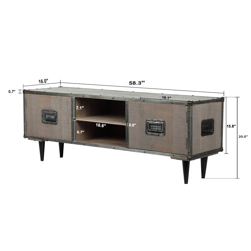 Verden Unfinished TV Stand for TVs up to 65", Gray Wash