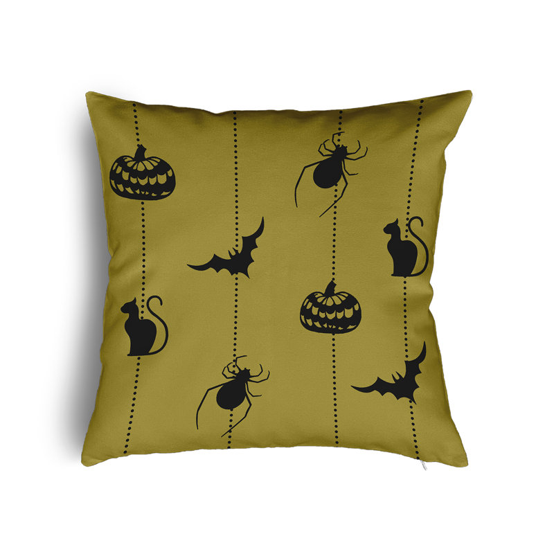 Coussin Halloween, H 16 po x l 16 po, Or estompé