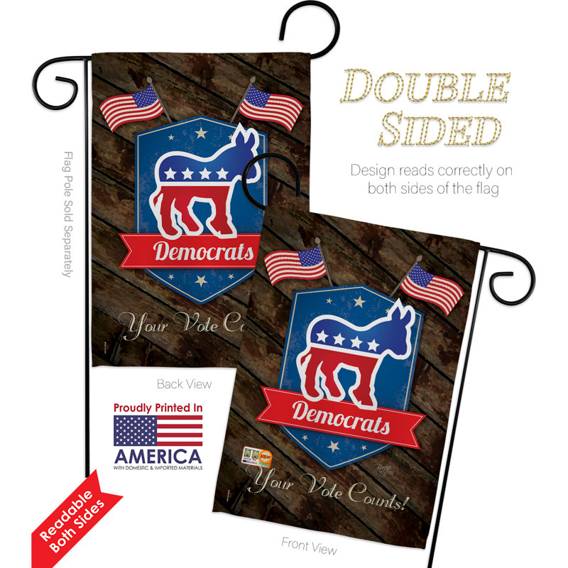 Double Sided 18.5'' H x 13'' W Polyester Independence Day Flag Set