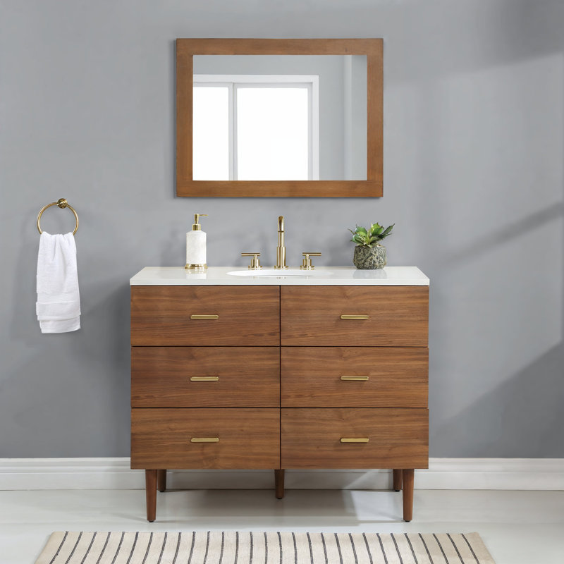 Dondi 42'' Single Bathroom Vanity with Quartz Top