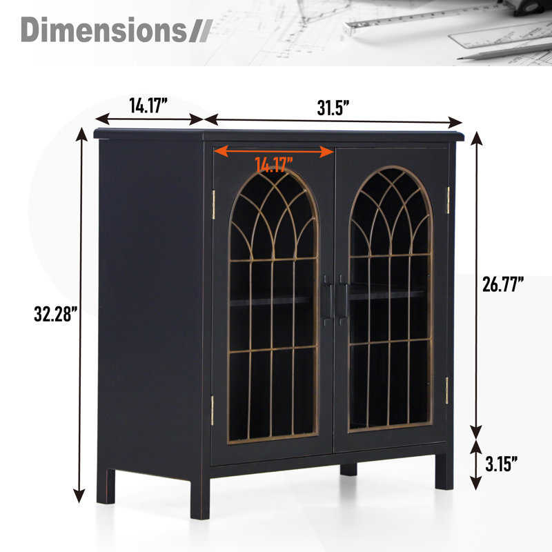 2 - Door Rectangle Accent Cabinet