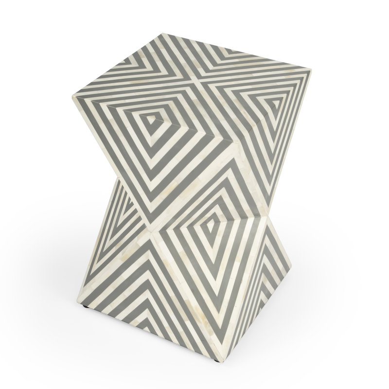 Anais Bone Inlay Side Table, Gray