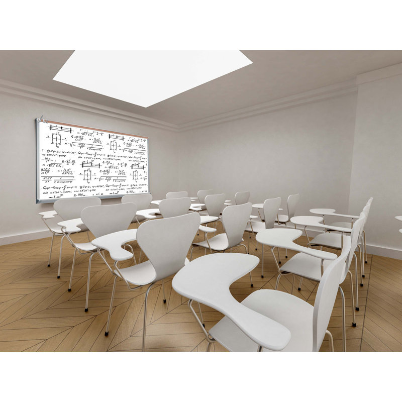 Wall Porcelain Magnetic Whiteboard, 4' H x 8' W, High Gloss White