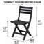 Ensemble bistro pliant extérieur 3 pièces avec table ronde de 61 cm et 2 chaises empilables, noir-130111987