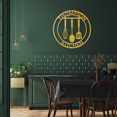 Ustensiles de cuisine - décorations murales en métal sur mesure, nom de métal dans la cuisine, cadeau de décorations murales personnalisées