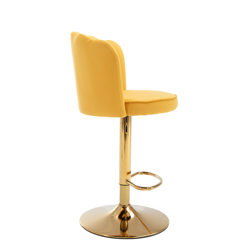 Ludka Swivel Adjustable Height Stool, Yellow