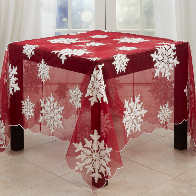 Joyeux Nodl Square Christmas Tablecloth, 54" W x 54" L