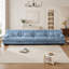Canapé d'angle 4 places avec assise profonde et revêtement en chenille, idéal pour les salons, appartements et bureaux, bleu-138640348