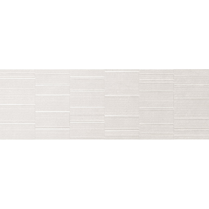 16" x 48" Ceramic Patterned Tile, White