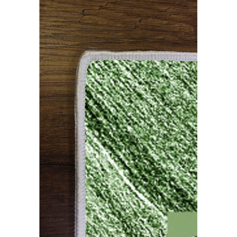 Tapis à motif floral tissé à plat en polyester noir / vert Molino, Rectangle 3 pi 11 po x 5 pi 11 po