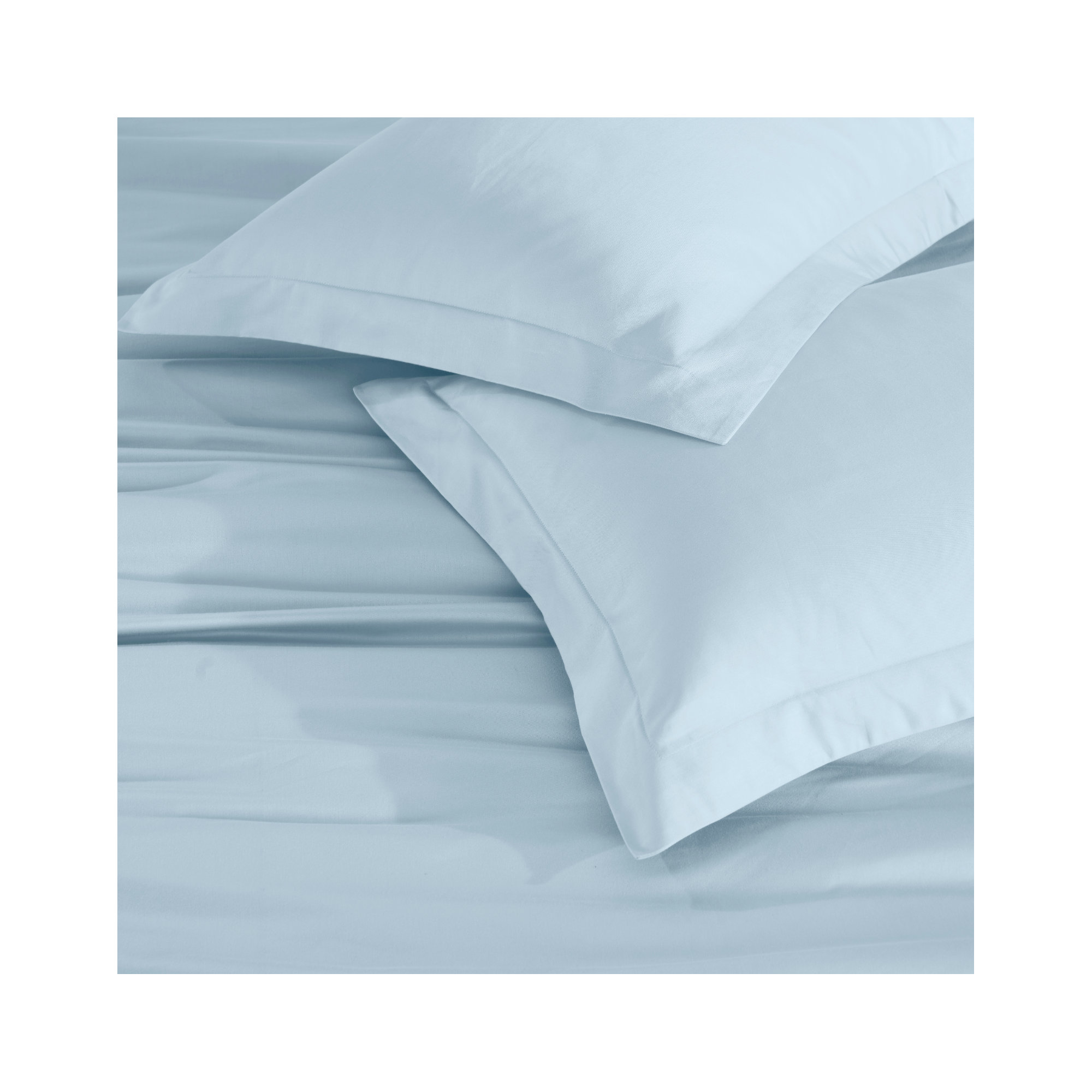 Cotton Duvet Cover Set, Twin Duvet Cover + 2 Standard Shams, Baby Blue