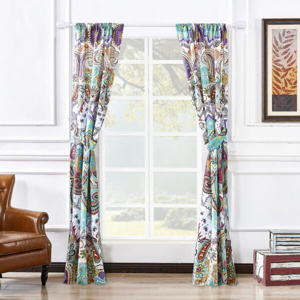 Greenland Fashion Homes Nirvana Teal Window Panel Pair, Teal