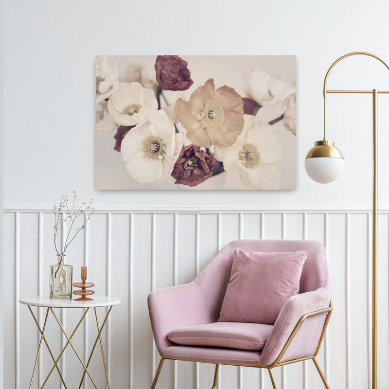 «Open Blooms», art mural abstrait contemporain, H 24 po x l 36 po