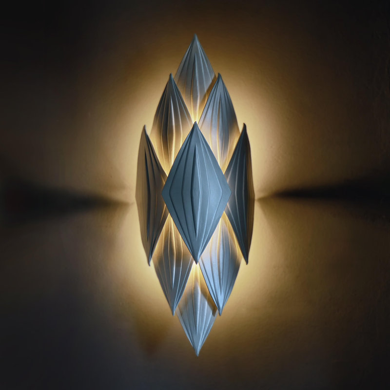 Xavier Clarisse Embossed Leather Wall Sconce, Pearl