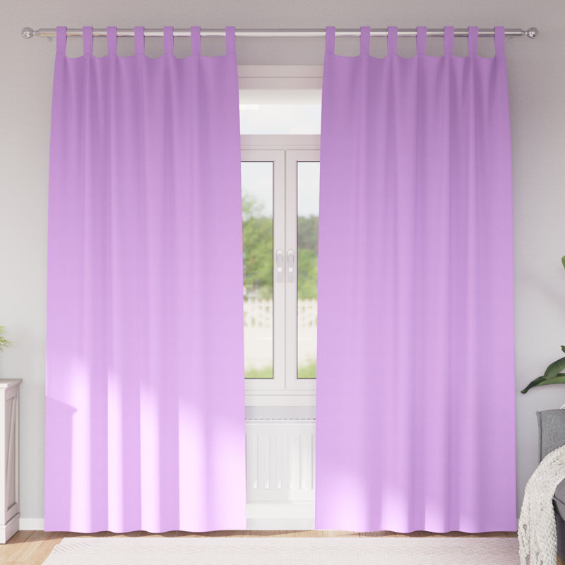 Curtains With Curtains 2 Pcs Polyester, Purple, 140cm Width x 260cm Drop