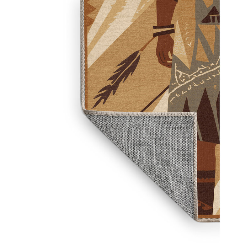 Tapis lavable à la machine Orrville Two Spirit Warrior, 7 x 9