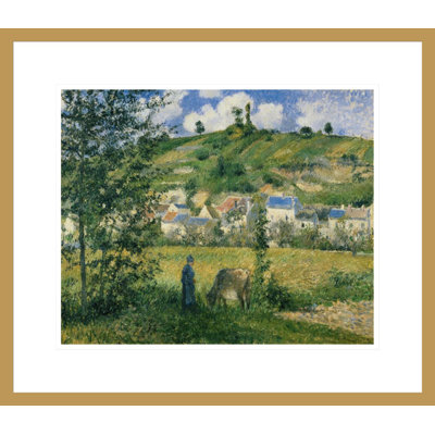 «Landscape at Chaponval» par Camille Pissarro, impression giclée sur cadre