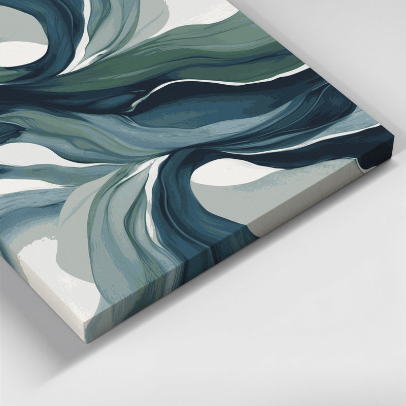 «Abstract Landscape 31», art mural sur toile bleue, H 12 po x l 12 po