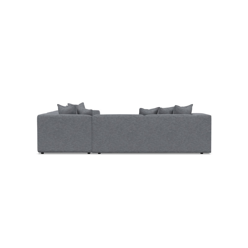 Bliss Sectional, Dark Gray Polyester Blend, 28" H x 123.5" W x 123.5" D
