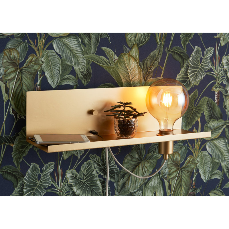 Augusto Plug-in Armed Sconce, Gold