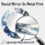 Bleu et gris Elixir II éthéré - miroir décoratif abstrait, miroir mural rond moderne, impression d'art en métal-99621008
