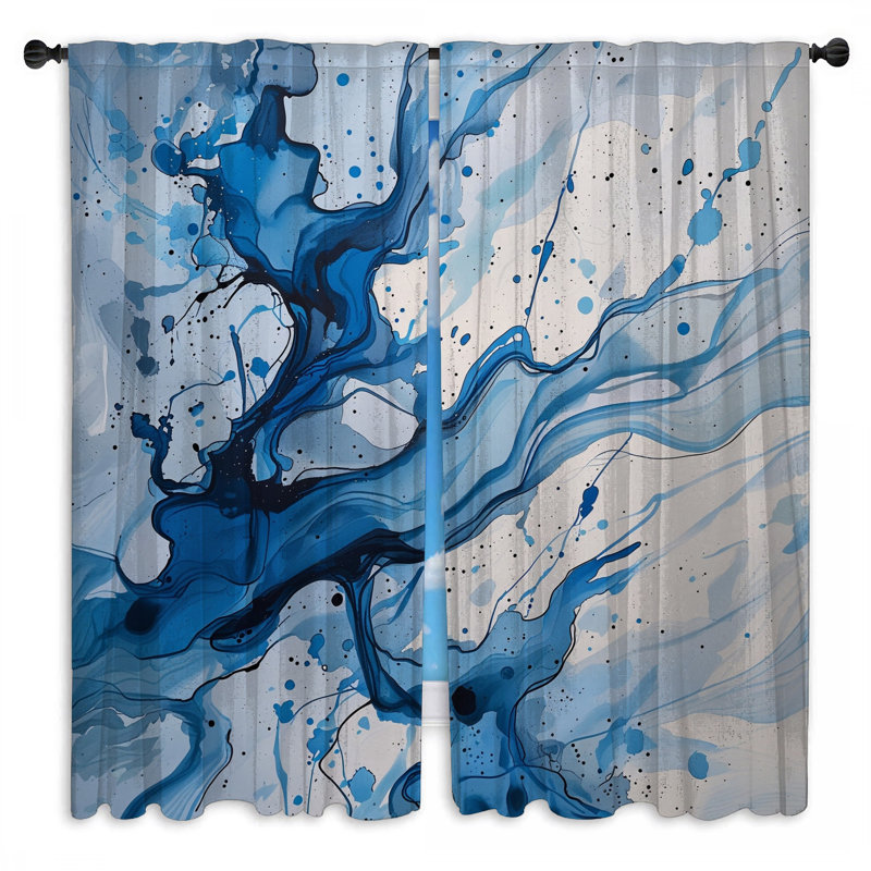 Rideaux abstraits abstraits et transparents - 2 panneaux, 40in x 60in - 2 panels, Transparent