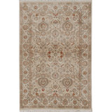 Hand-Knotted High-Quality Beige and Red Area Rug