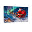 Noël, père Noël, traîneau, renne, aurore, maison-1710668965