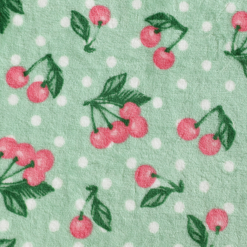 Couvertures en molleton doux Betsey Johnson, Jeté, Cerise à pois vert