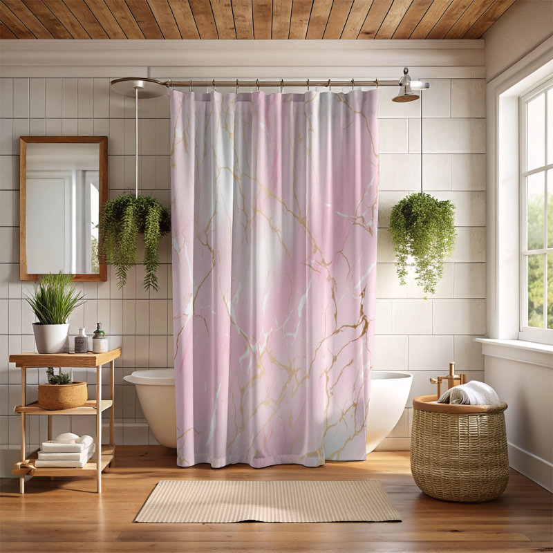 Blush Texture - Premium Shower Curtain 149, 74"H x 71"W