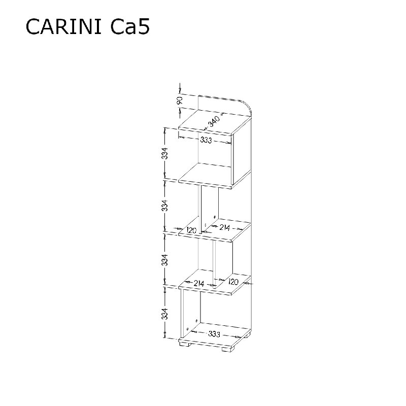 Osles 153cm H x 35cm W Geometric Bookcase