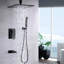 Robinets de douche noir mat, pomme de pluie 10 po, acier inoxydable, disque en céramique équilibré, bec de baignoire, robinet mural, douche, plafond-124241771