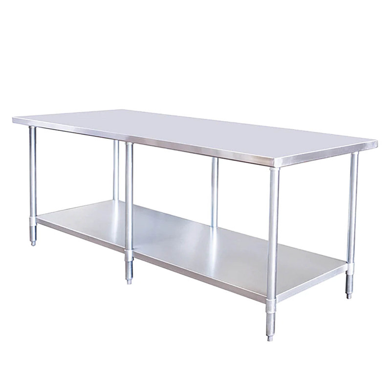 Table de travail en acier inoxydable, H 34 po x l 84 po x P 30 po