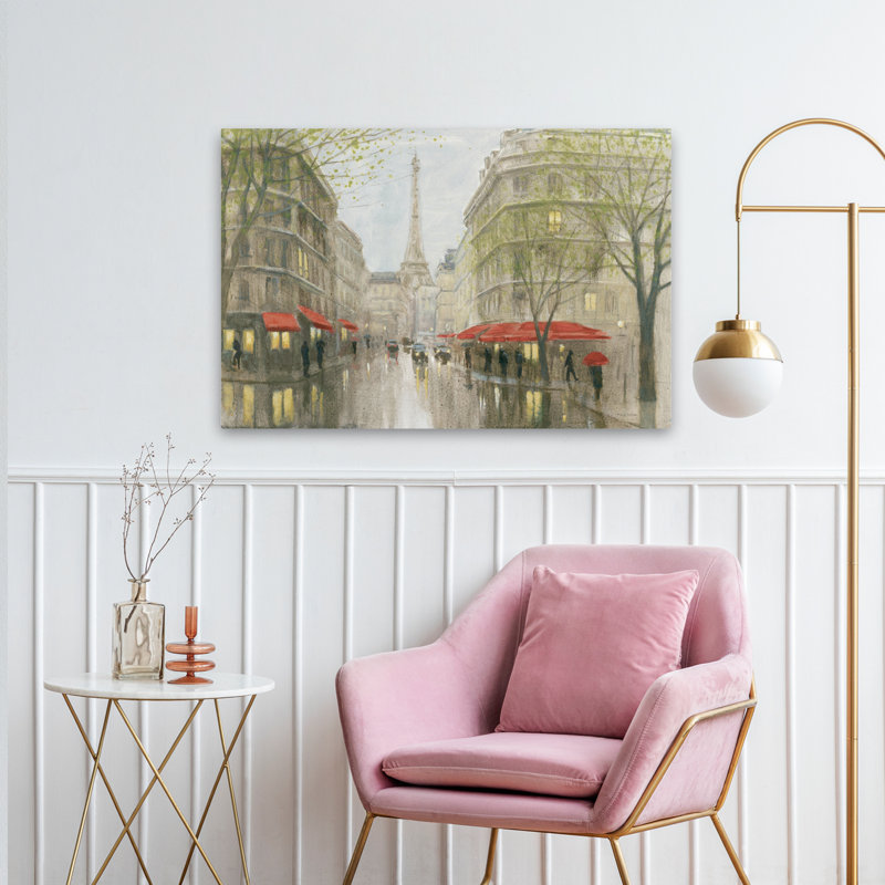 Impression traditionnelle et française de Paris, H 36 po x l 24 po